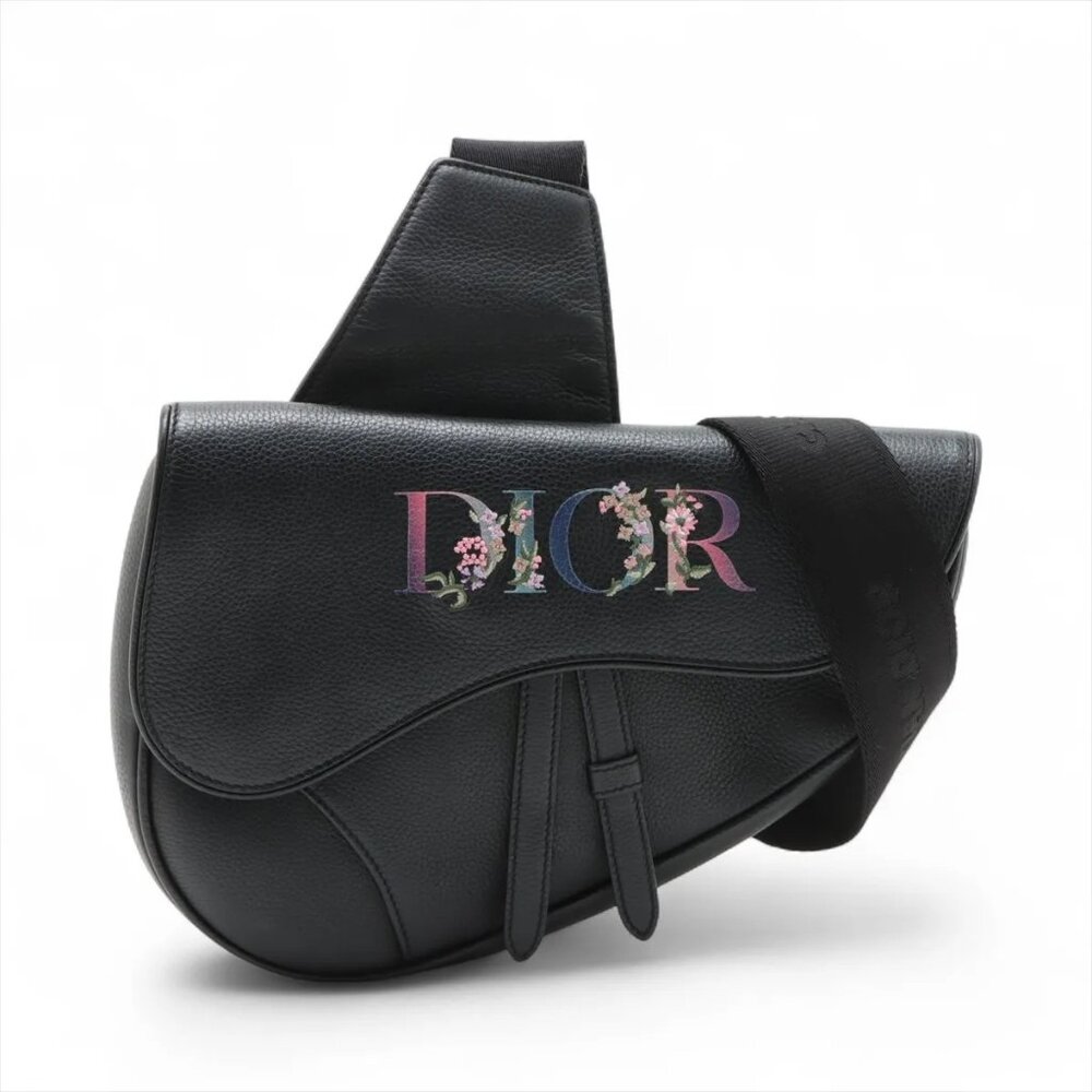 Dior Saddle Leather Sling Backpack Black